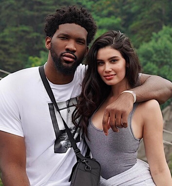 Joel Embiid with his girlfriend.